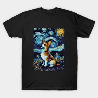 Corgi Starry Night T-Shirt